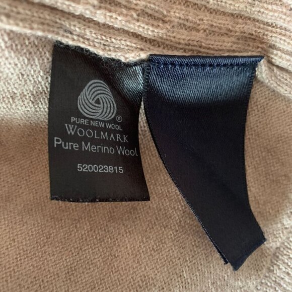 Paul Costelloe Pure Merino Wool Sleeveless Cardigan Cable Knit Beige Size Medium - Picture 6 of 7